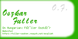 oszkar fuller business card